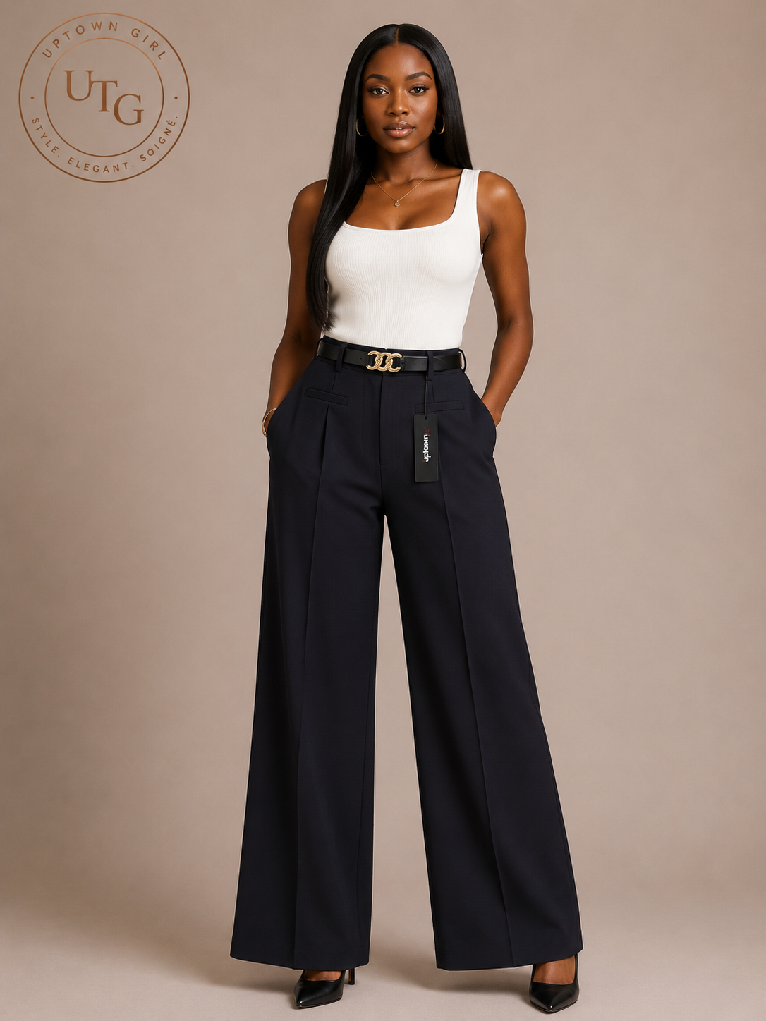 Tailored Wide-Leg Trousers